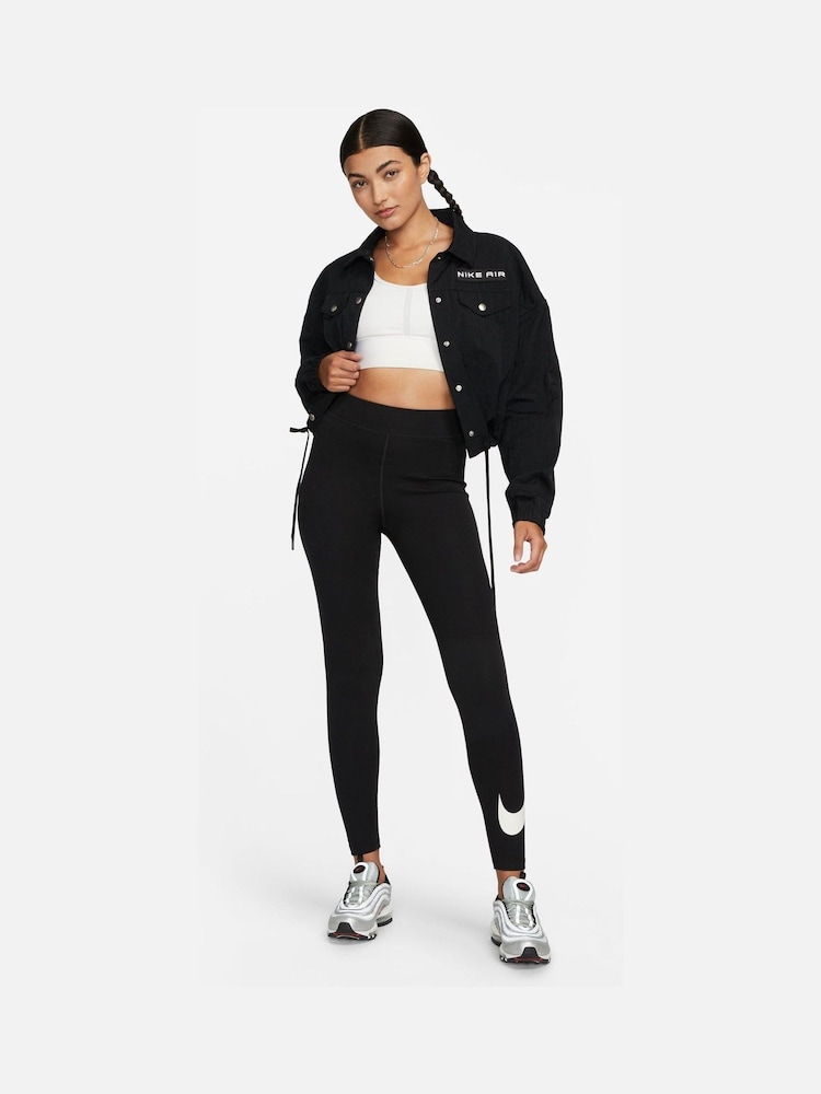 Nike Black Sportswear Swoosh Leggings - Image 4 of 4