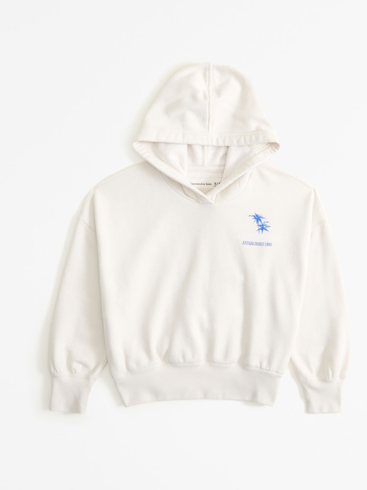 Abercrombie & Fitch Holiday Weißer Hoodie mit Grafik auf der Rückseite - Bild 1 von 1
