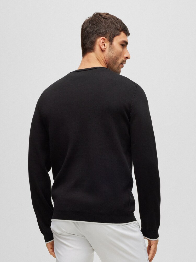 BOSS Black Rallo Crew Neck Cotton Jumper - Image 1 of 5