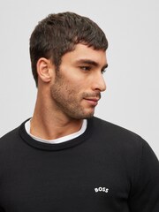 BOSS Black Rallo Crew Neck Cotton Jumper - Image 3 of 5