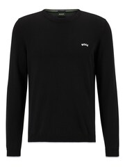BOSS Black Rallo Crew Neck Cotton Jumper - Image 4 of 5