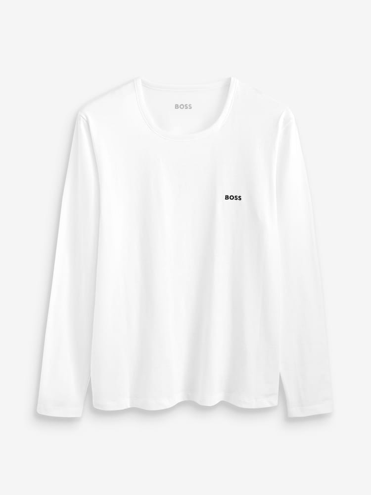 BOSS Black 100% Cotton Long Sleeve T-Shirt 3 Pack - Image 3 of 8