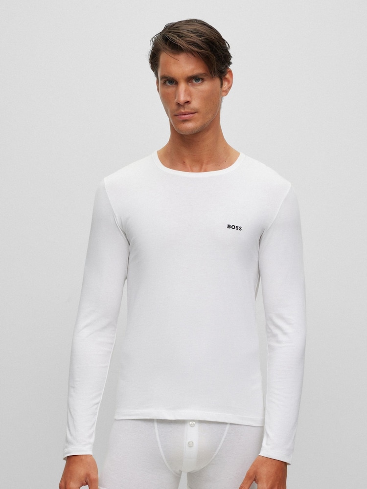 BOSS Black 100% Cotton Long Sleeve T-Shirt 3 Pack - Image 7 of 8