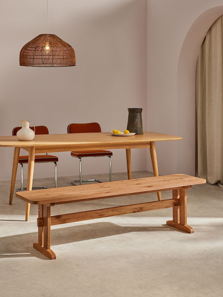 MADE.COM Oak Quinn Dining Bench - Image 1 of 4
