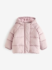 Lilac Purple Padded Baby Jacket With Hood (0mths-2yrs) - Image 1 of 6