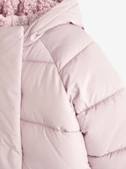 Lilac Purple Padded Baby Jacket With Hood (0mths-2yrs) - Image 3 of 6