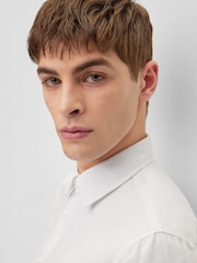 BOSS White Regular Fit Short Sleeve 100% Cotton  Oxford Shirt - Image 3 of 6