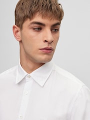 BOSS White Regular Fit Short Sleeve 100% Cotton  Oxford Shirt - Image 4 of 6