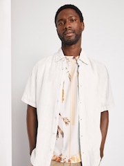 BOSS White Short Sleeve Linen Shirt - Image 1 of 7