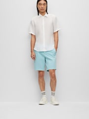 BOSS White Short Sleeve Linen Shirt - Image 4 of 7