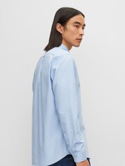 BOSS Blue Regular Fit Buttondown Oxford Long Sleeve 100% Cotton Shirt - Image 2 of 6
