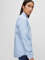 BOSS Blue Regular Fit Buttondown Oxford Long Sleeve 100% Cotton Shirt - Image 3 of 6