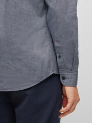 BOSS Blue Chrome Regular Fit Buttondown Oxford Long Sleeve 100% Cotton Shirt - Image 5 of 6