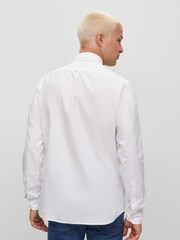 BOSS White Regular Fit Buttondown Oxford Long Sleeve 100% Cotton Shirt - Image 2 of 6