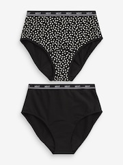 Black Spot Print Full Brief Medium Flow Period Knickers 2 Pack - Image 7 of 9