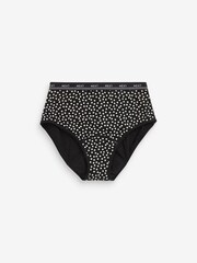 Black Spot Print Full Brief Medium Flow Period Knickers 2 Pack - Image 8 of 9
