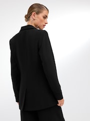 Black Tailored Crepe Single Breasted Blazer - Image 3 of 6