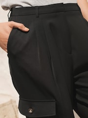 Black Tailored Cargo Wide Leg Trousers - Image 4 of 6