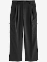 Black Tailored Cargo Wide Leg Trousers - Image 5 of 6
