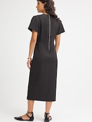 Black Tailored Midi Pencil Dress - Image 3 of 6