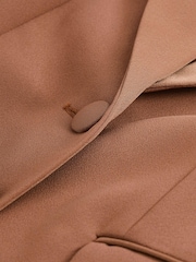 Copper Brown Tailored Crepe Single Breasted Blazer - Image 6 of 6