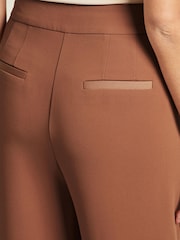Copper Brown Tailored Crepe Super Wide Trousers - Image 4 of 4