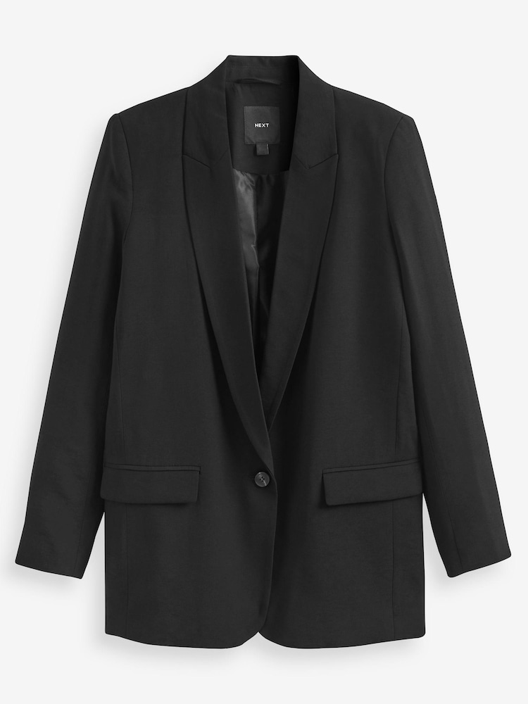 Black Relaxed Fit Single Breasted Blazer - Image 5 of 5 Black Relaxed Fit Single Breasted Blazer - Image 5 of 5
