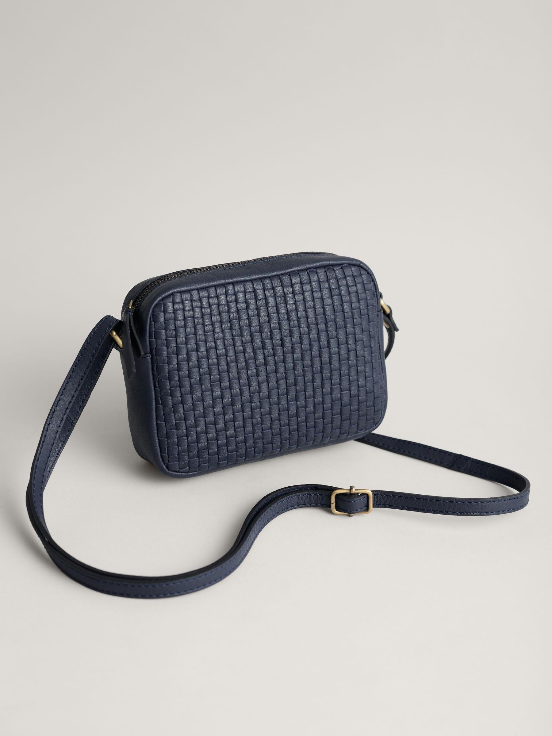 Buy Seasalt Cornwall Blue Woven Sea Fan Leather Cross Body Bag from Next Luxembourg