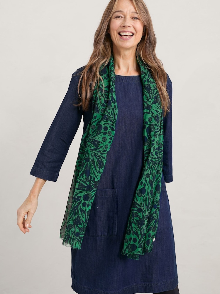 Seasalt Cornwall Green New Everyday Scarf - Image 2 of 4