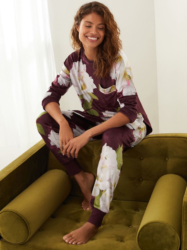 B by Ted Baker Plush Velour Pyjama Set - Image 2 of 7