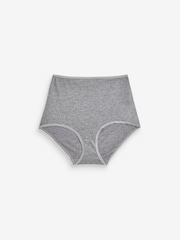 Plum Purple/Grey/Navy Blue/Cream Full Brief Cotton Rich Knickers 4 Pack - Image 6 of 7