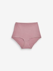 Plum Purple/Grey/Navy Blue/Cream Full Brief Cotton Rich Knickers 4 Pack - Image 7 of 7