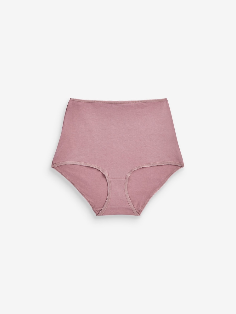 Plum Purple/Grey/Navy Blue/Cream Full Brief Cotton Rich Knickers 4 Pack - Image 7 of 7