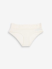 Pink/Purple/Cream Short Cotton and Lace Knickers 4 Pack - Image 3 of 9