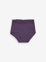 Pink/Purple/Cream Full Brief Cotton and Lace Knickers 4 Pack - Image 7 of 9