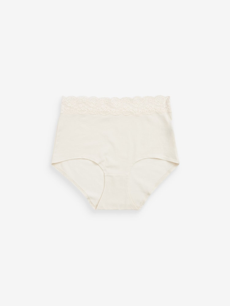 Pink/Purple/Cream Full Brief Cotton and Lace Knickers 4 Pack - Image 8 of 9