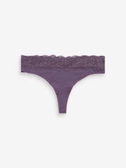 Rosa/morado/crema - Pack de 4 braguitas de algodón y encaje - Imagen 8 de 9