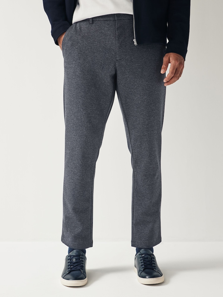 Navy Blue Slim Smart Motion Flex Stretch Trousers - Image 1 of 8