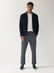 Navy Blue Slim Smart Motion Flex Stretch Trousers - Image 2 of 8