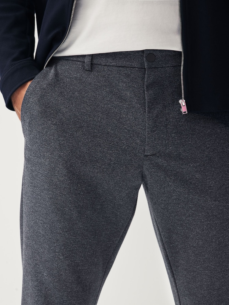 Navy Blue Slim Smart Motion Flex Stretch Trousers - Image 4 of 8