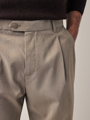 Stone Relaxed Tapered Stretch Smart Trousers - Image 4 of 8