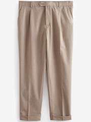 Stone Relaxed Tapered Stretch Smart Trousers - Image 5 of 8