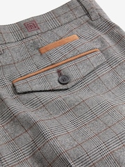 Charcoal Grey Slim Trimmed Check Trousers - Image 10 of 11