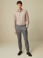 Charcoal Grey Slim Trimmed Check Trousers - Image 2 of 11