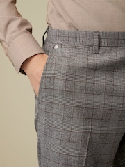 Charcoal Grey Slim Trimmed Check Trousers - Image 5 of 11