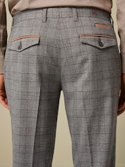 Charcoal Grey Slim Trimmed Check Trousers - Image 6 of 11