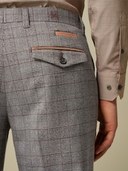 Charcoal Grey Slim Trimmed Check Trousers - Image 7 of 11