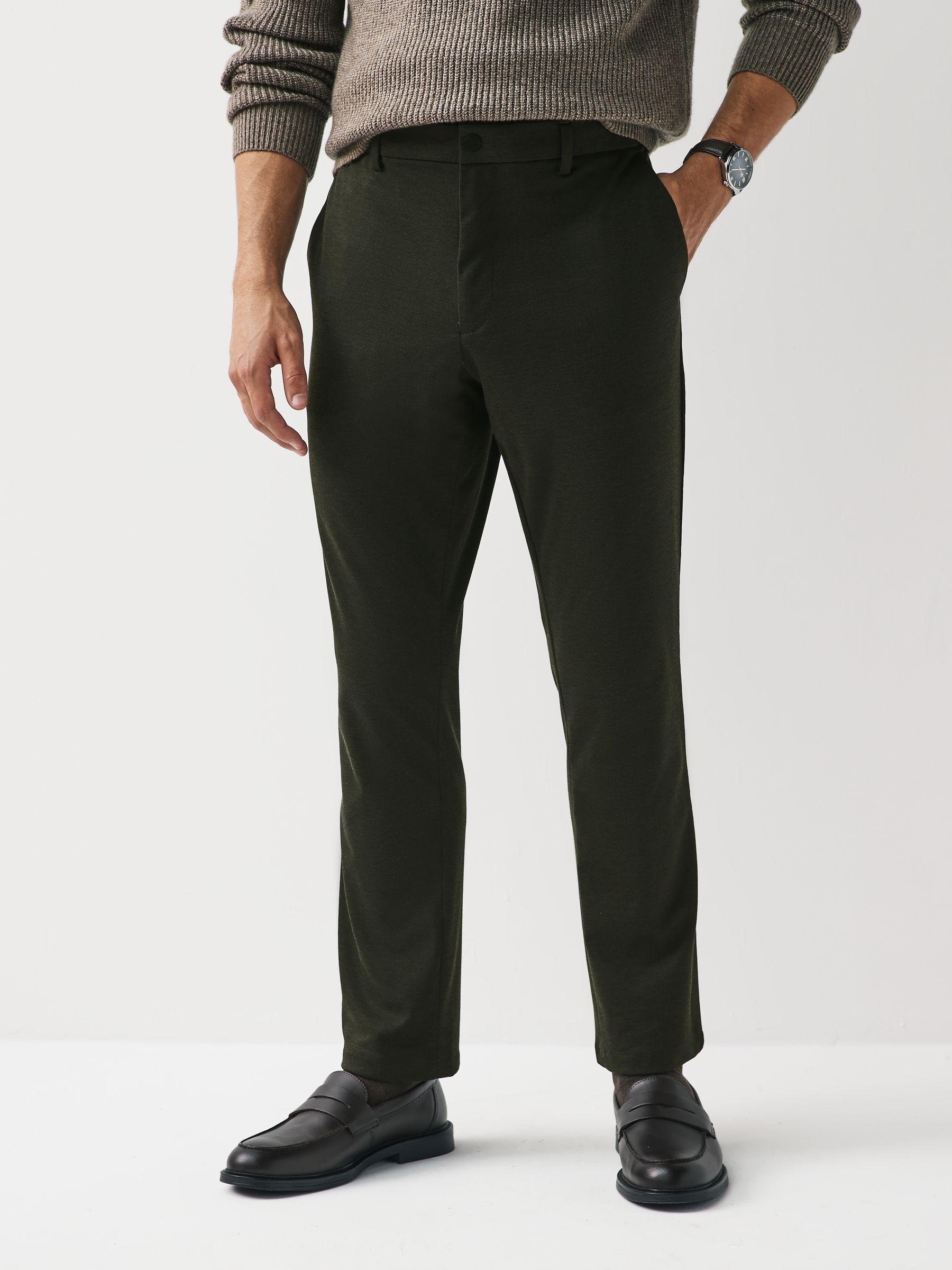 Buy Green Slim Smart Motion Flex Stretch Trousers from Next Poland