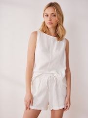 White Cotton Crinkle Vest - Image 2 of 8