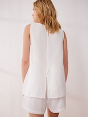 White Cotton Crinkle Vest - Image 4 of 8